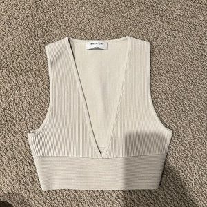 Aritzia Babaton Sculpt Knit Deep V Tank